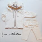 Baby set velvet Dora cream