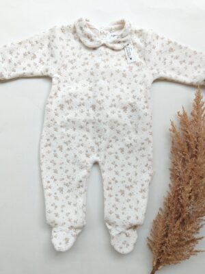 Baby velvet overall Cream