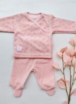 Baby set velvet Nora pink