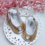 Baby sandals leather gold