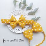 Στέκα & κορδέλα yellow πουά