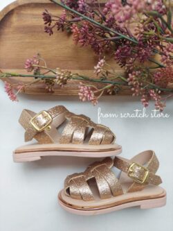 Glitter gold sandals