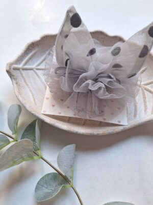 Clip tulle bunny ears grey