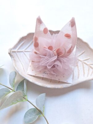 Clip tulle bunny ears pink