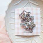 Clip twin stars glitter silver (2pcs)