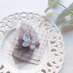 Clip velvet butterfly grey
