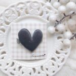 Clip Velvet Heart Grey