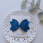 Clip glitter bow blue