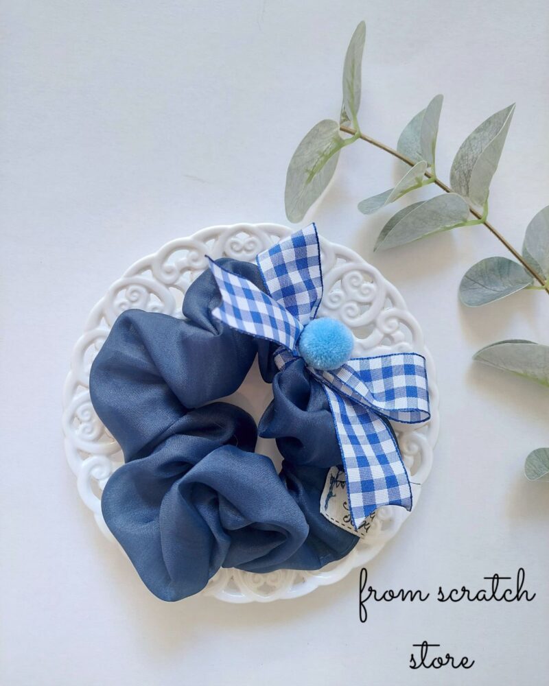 Scrunchies Blue in Pompom