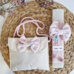 Λαμπάδα Set Floral Bow (bag& hair tie)